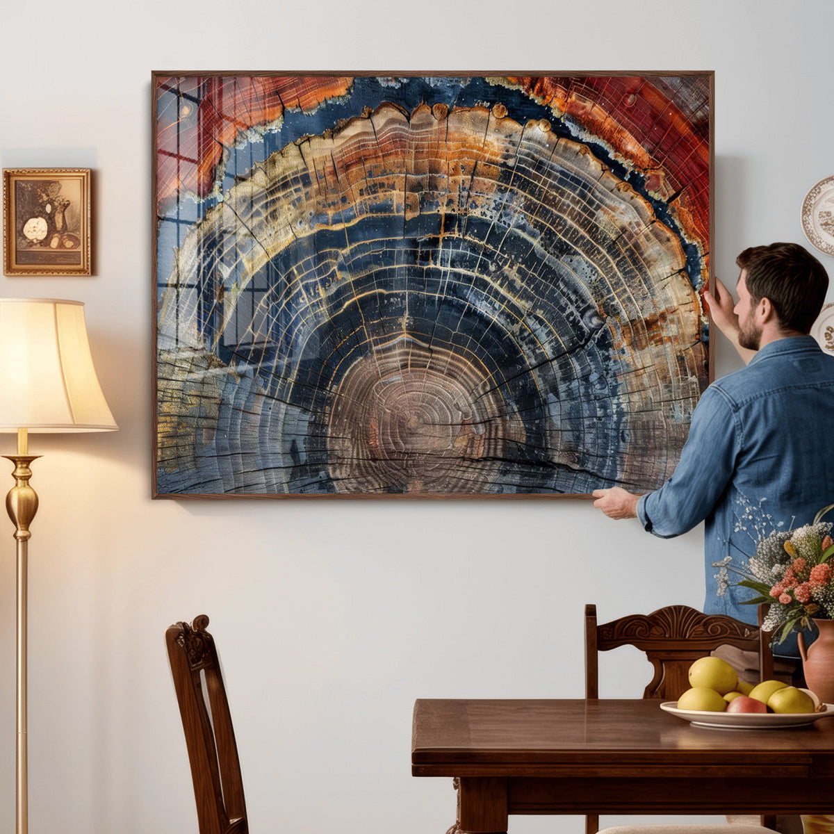 Abstract Tree Ring Wall Art Canvas Print