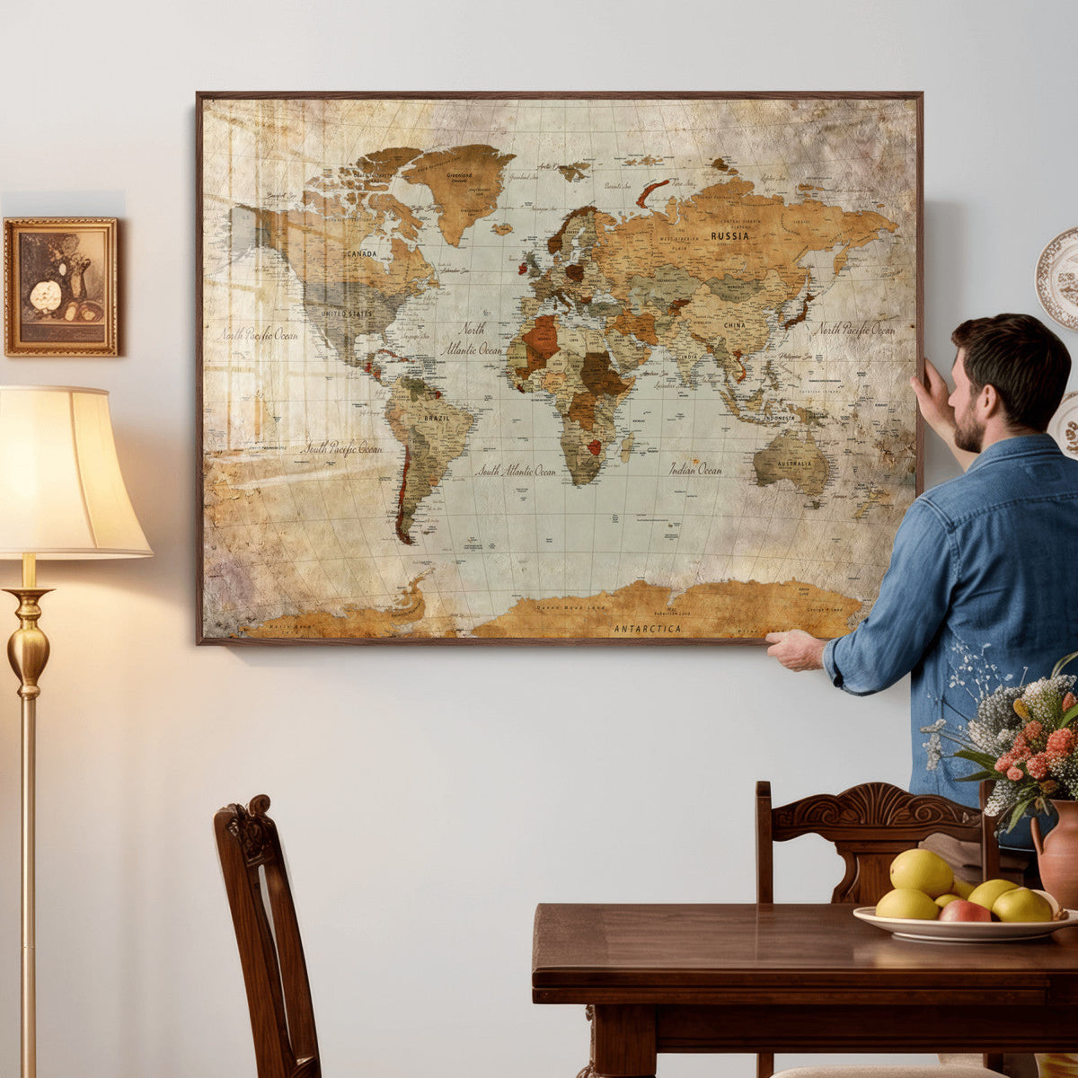 World Map Canvas Print – Detailed Map of the World Wall Art