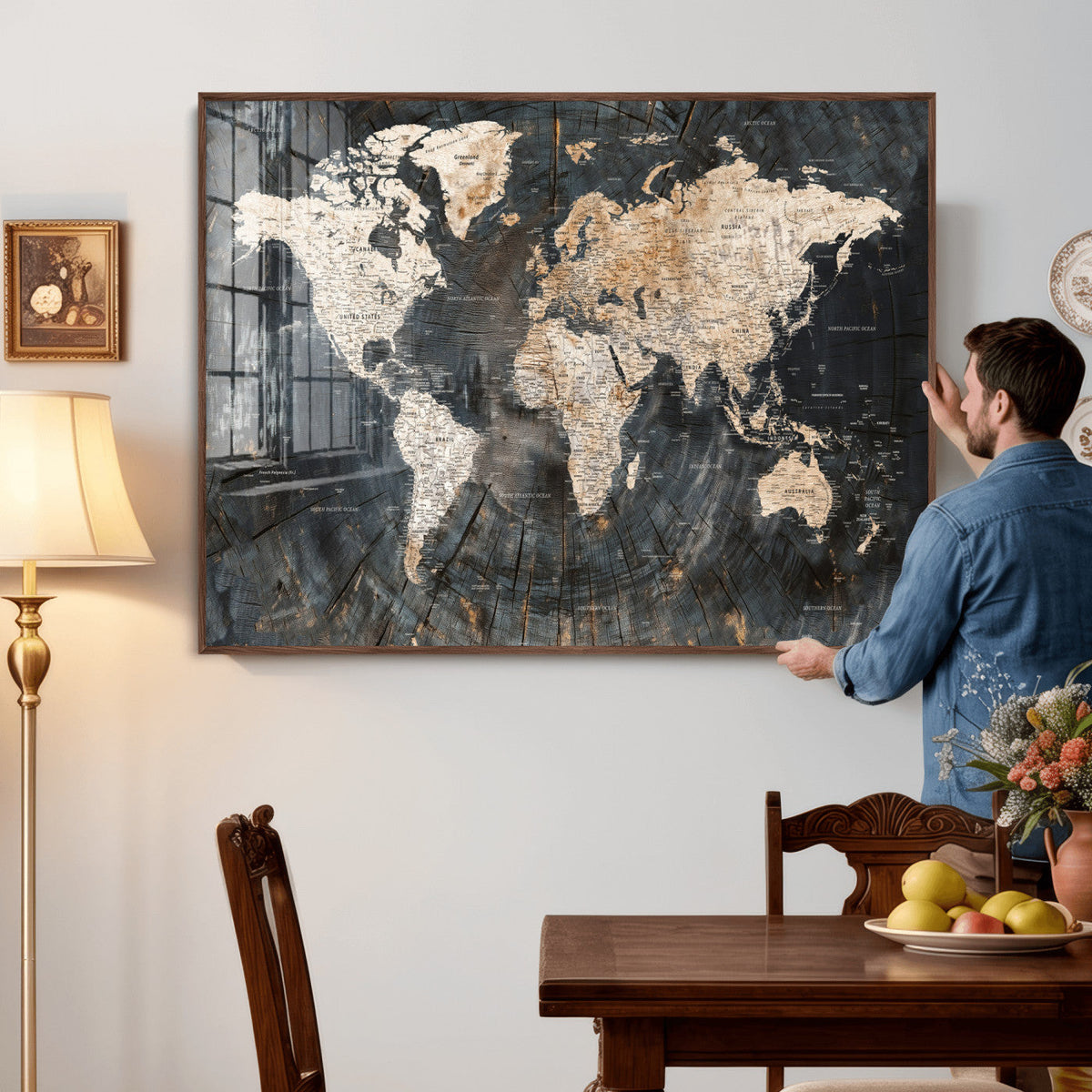 World Map Canvas Print – Detailed Map of the World Wall Art