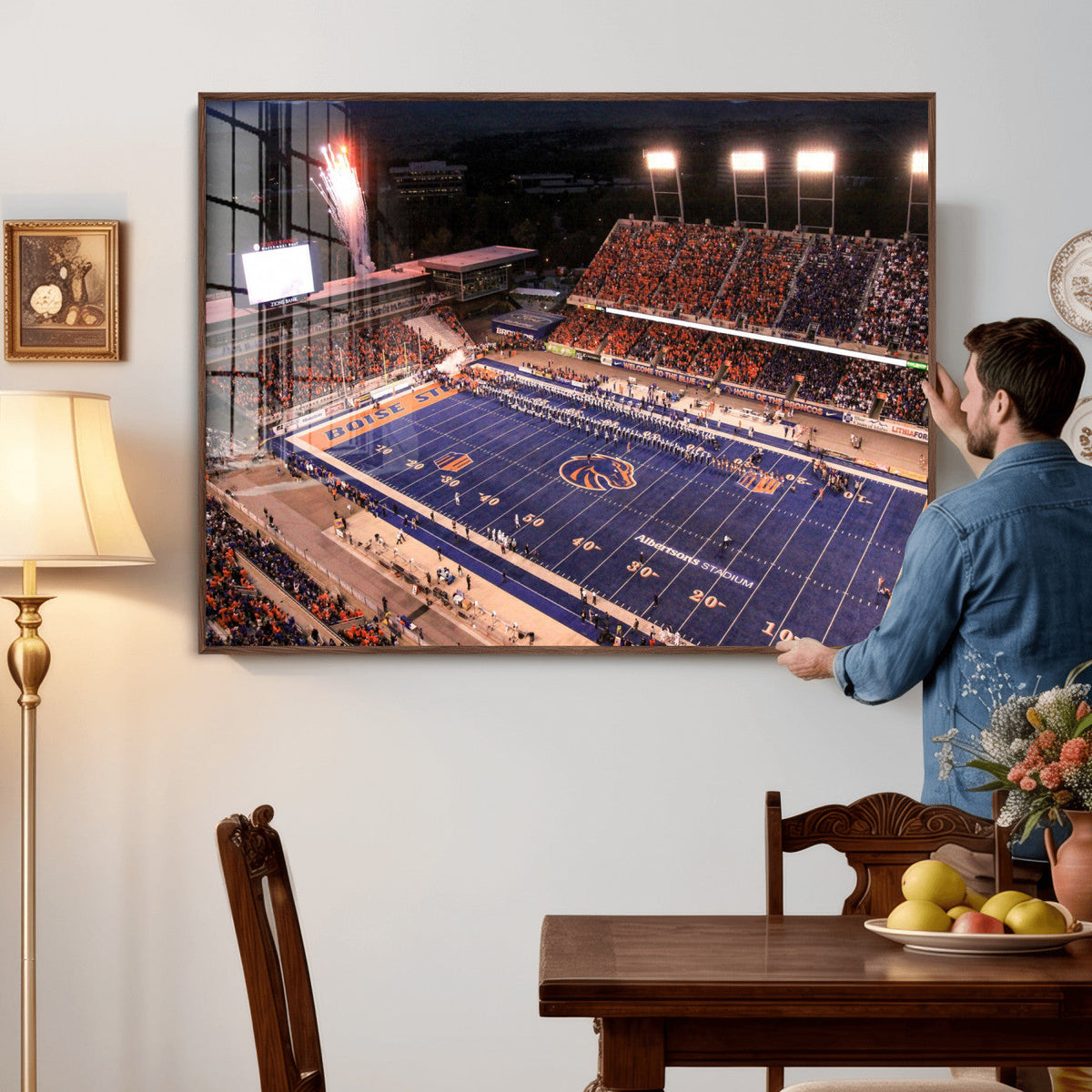 Boise State Stadium Large Wall Art Canvas Print for Living