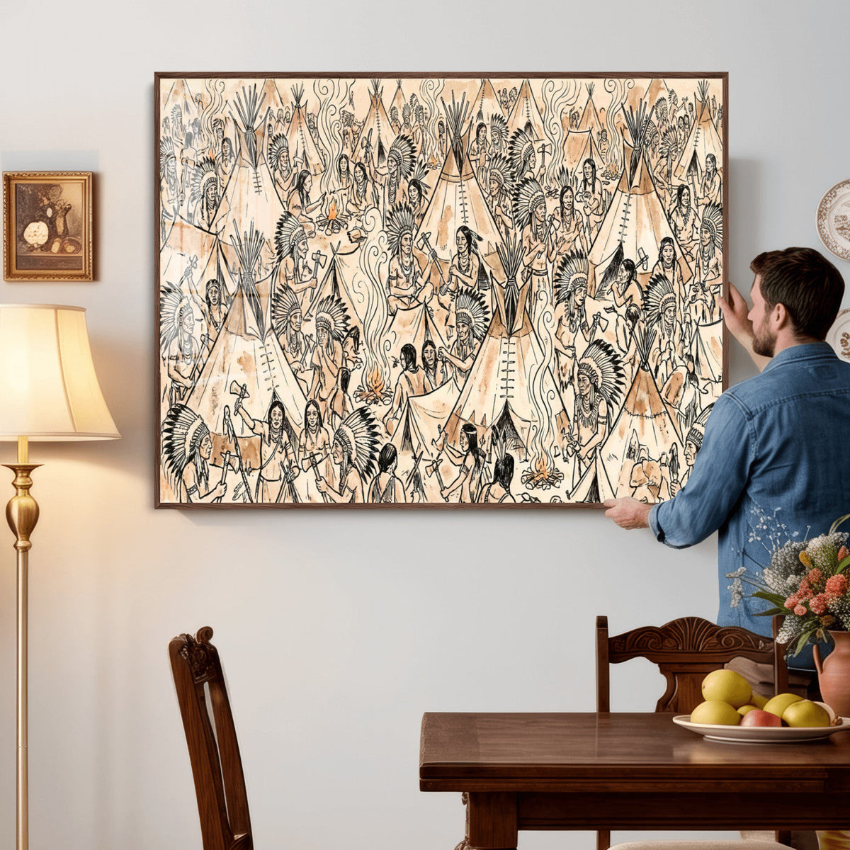 Native American Indian Wall Art Canvas Print - Abstract