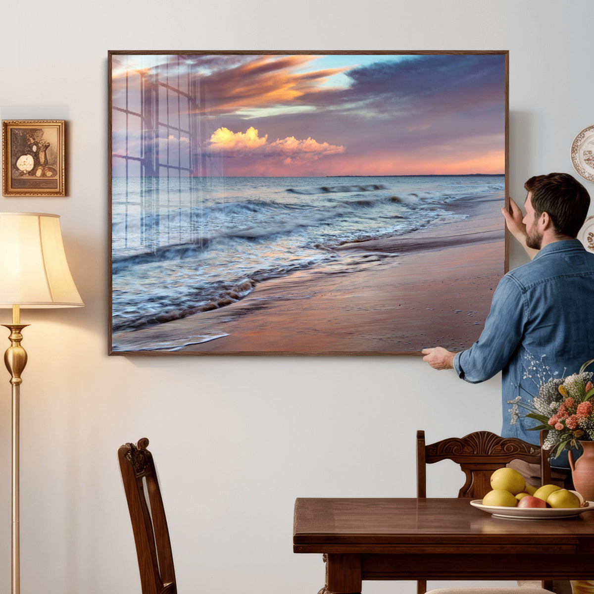 Ocean Sunset Wall Art Canvas Print – Coastal Beach