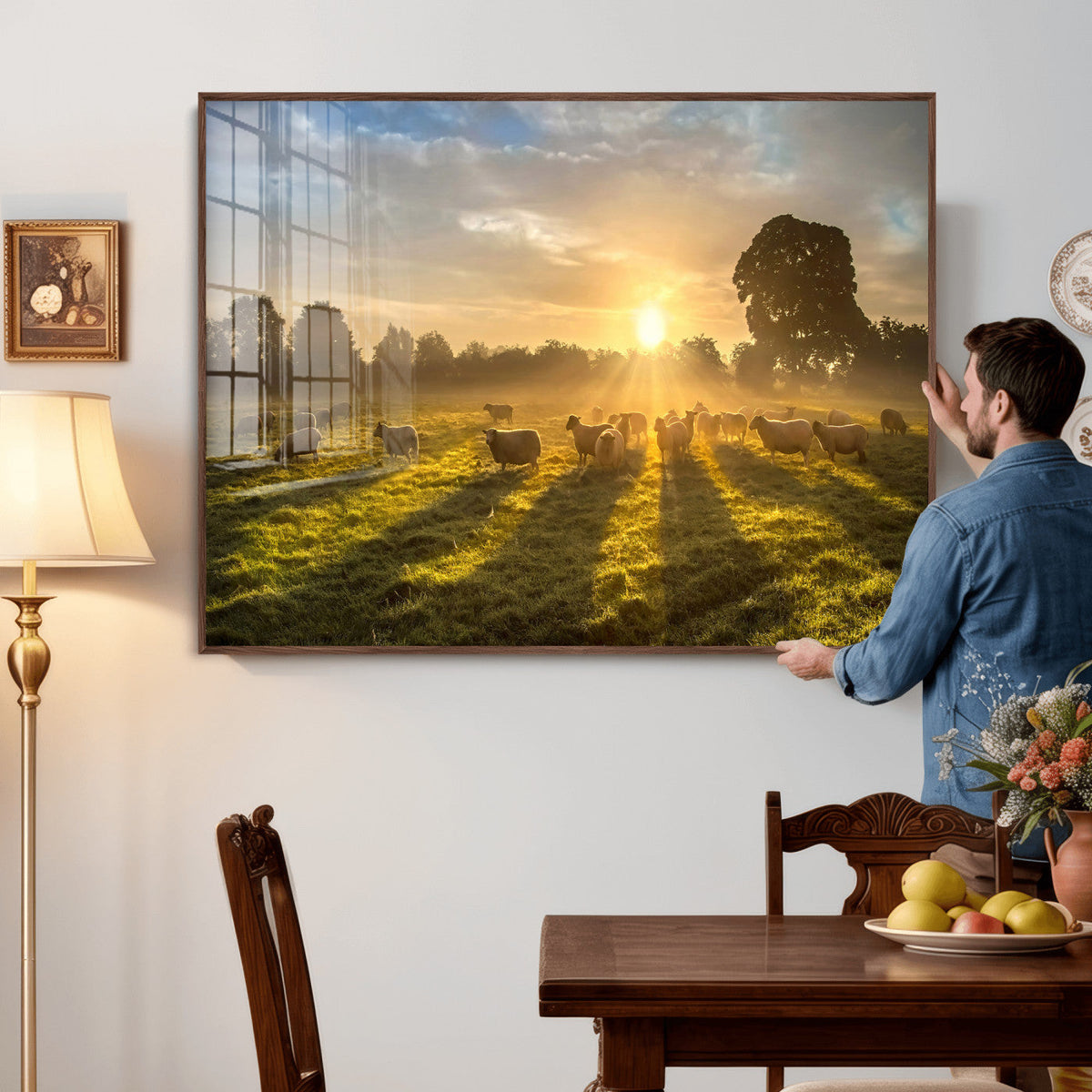 Sheep Wall Art Canvas Print – Rural Farm Animal Artwork