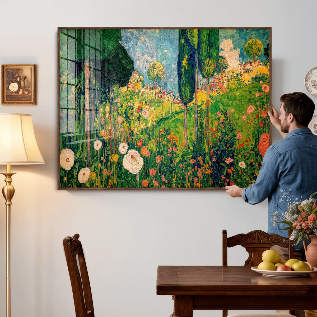 Gustav Klimt Boho Mountain Landscape Large Wall Art,