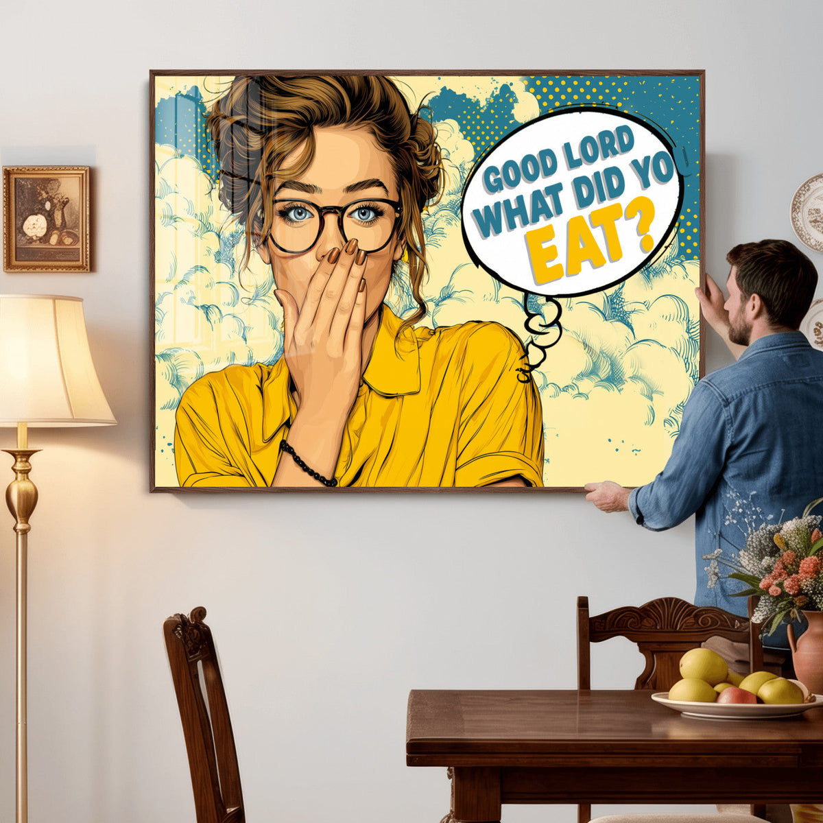 Pop Art Print Bathroom Sign Wall Art Canvas Print — Funny