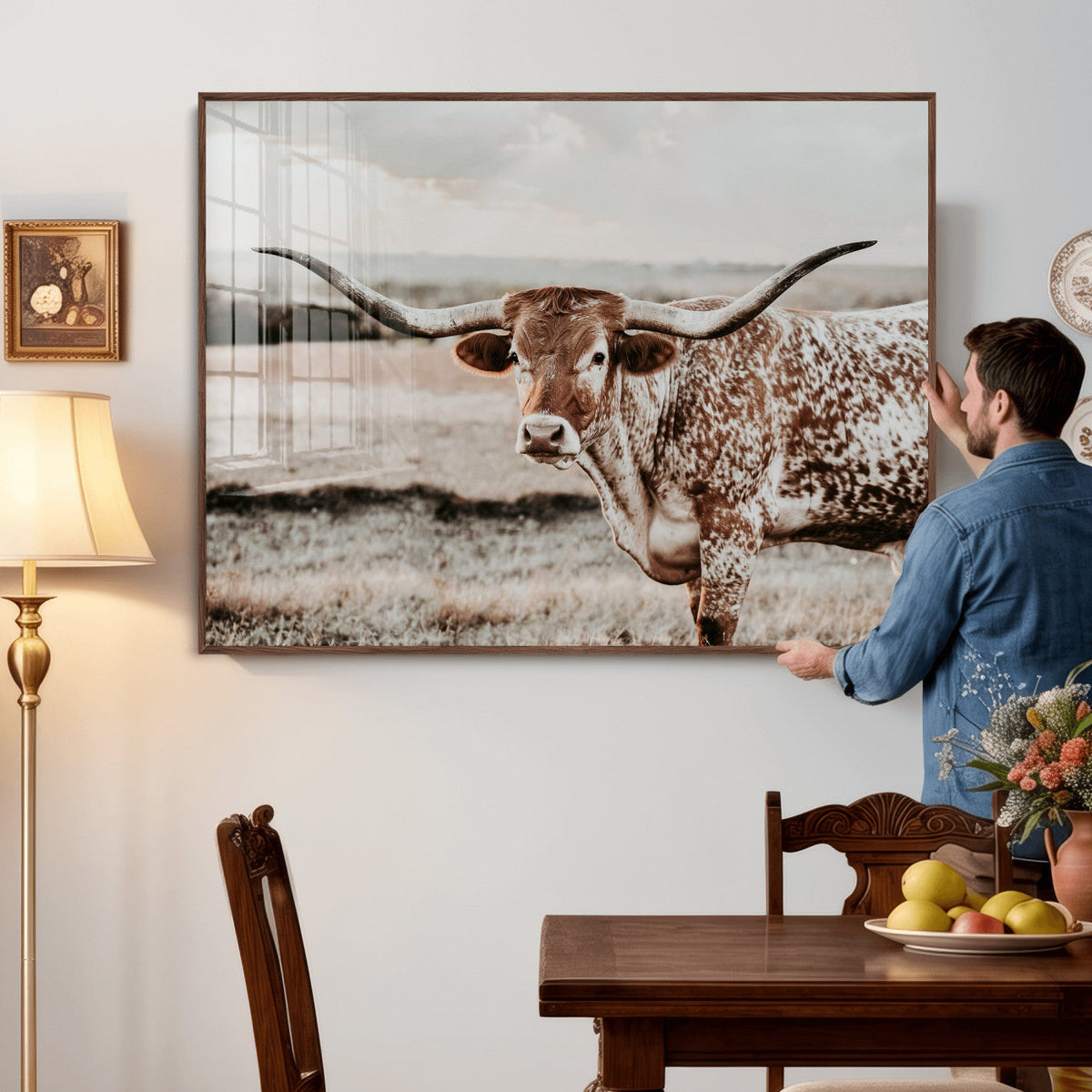 Texas Longhorn Canvas Wall Art Print – Majestic Western