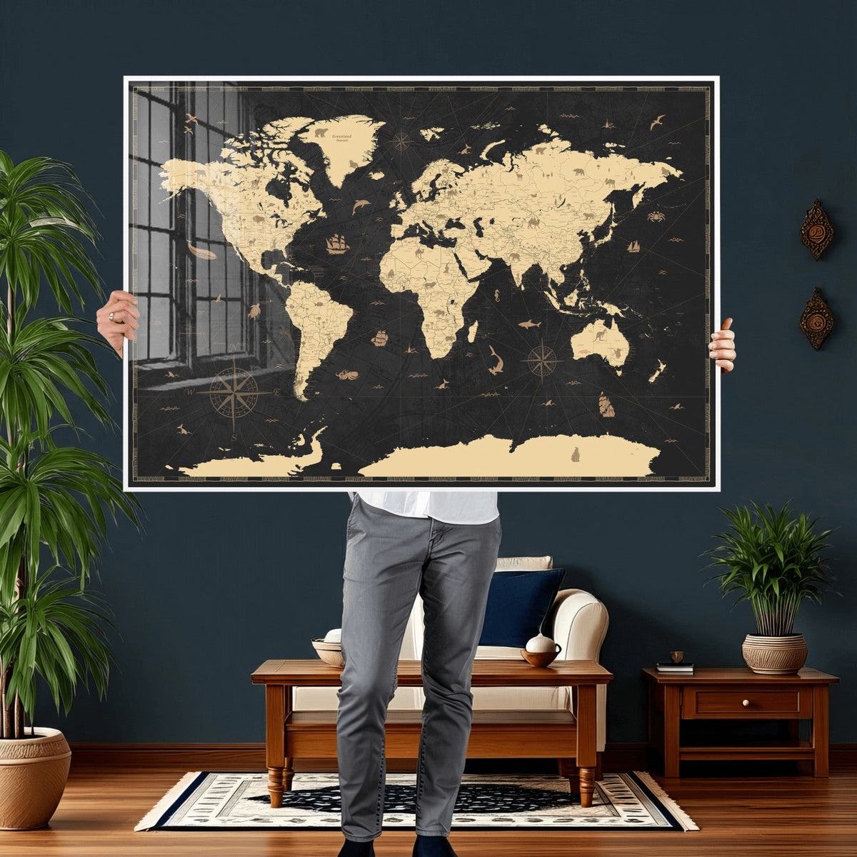 World Map Canvas Print – Detailed Map of the World Wall Art