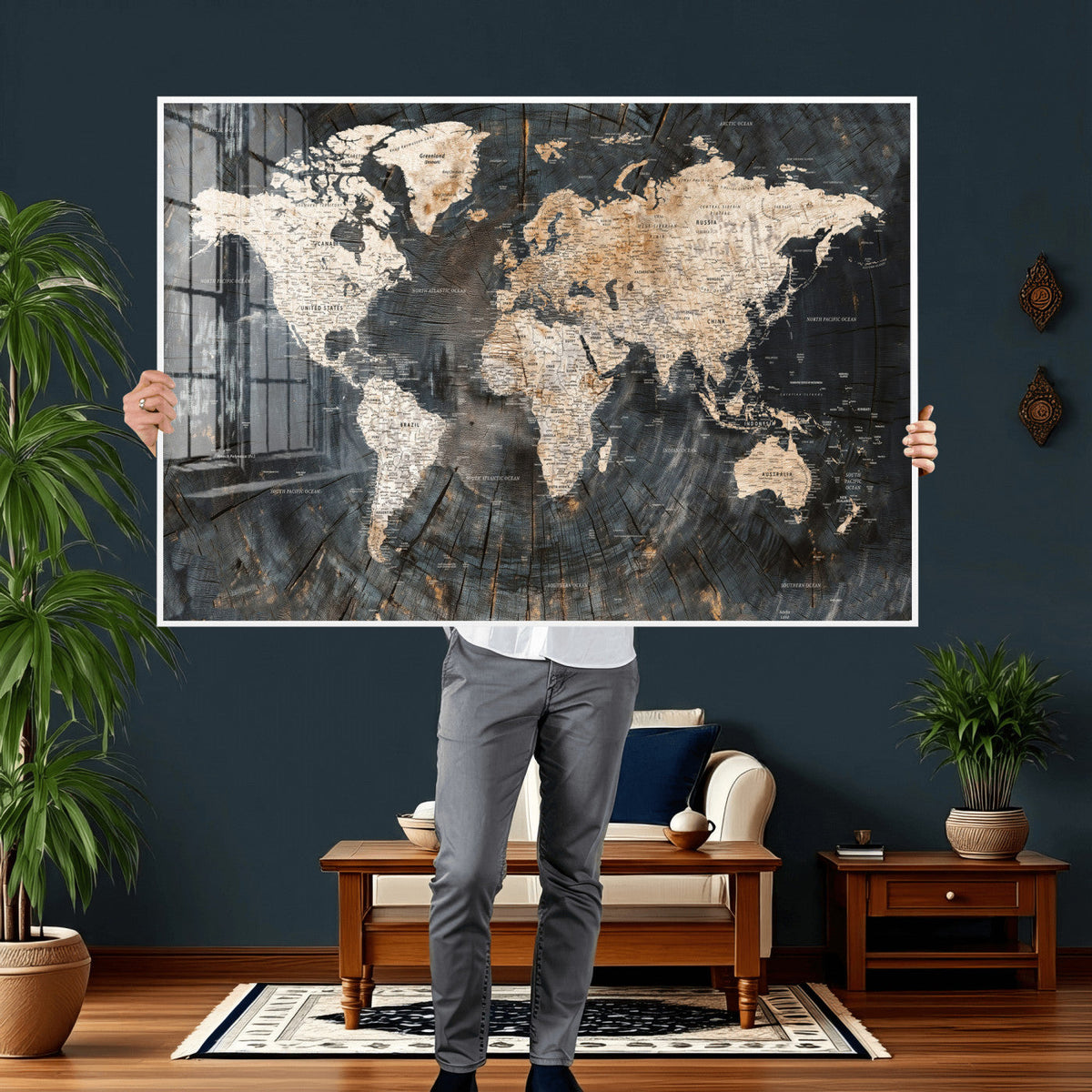 World Map Canvas Print – Detailed Map of the World Wall Art