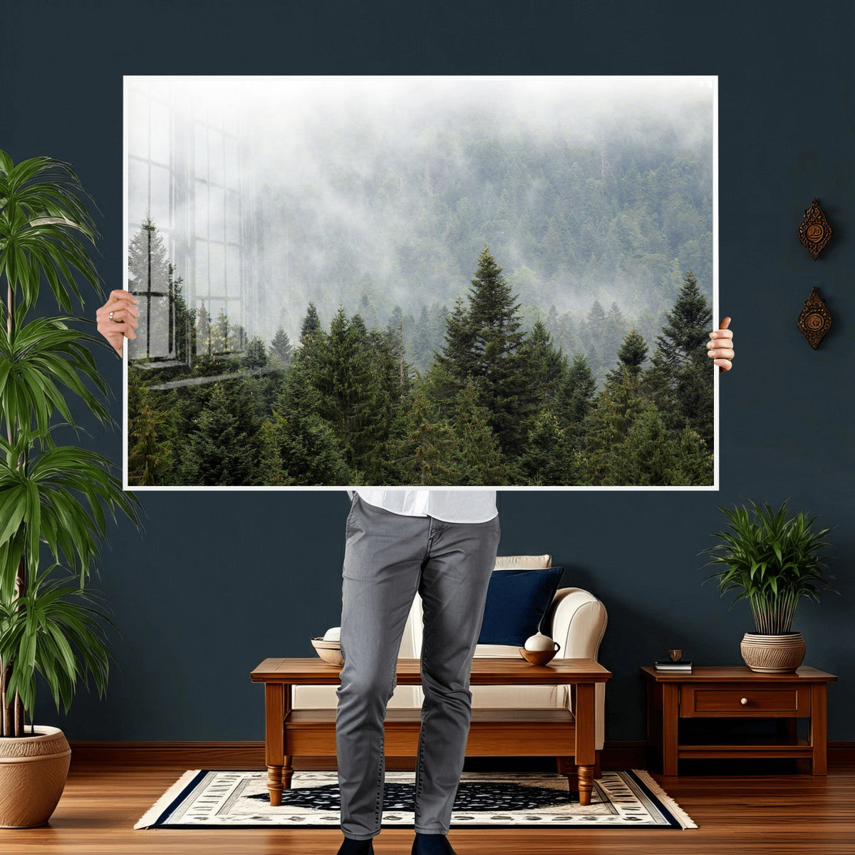 Misty Mountain Forest Wall Art Canvas Print