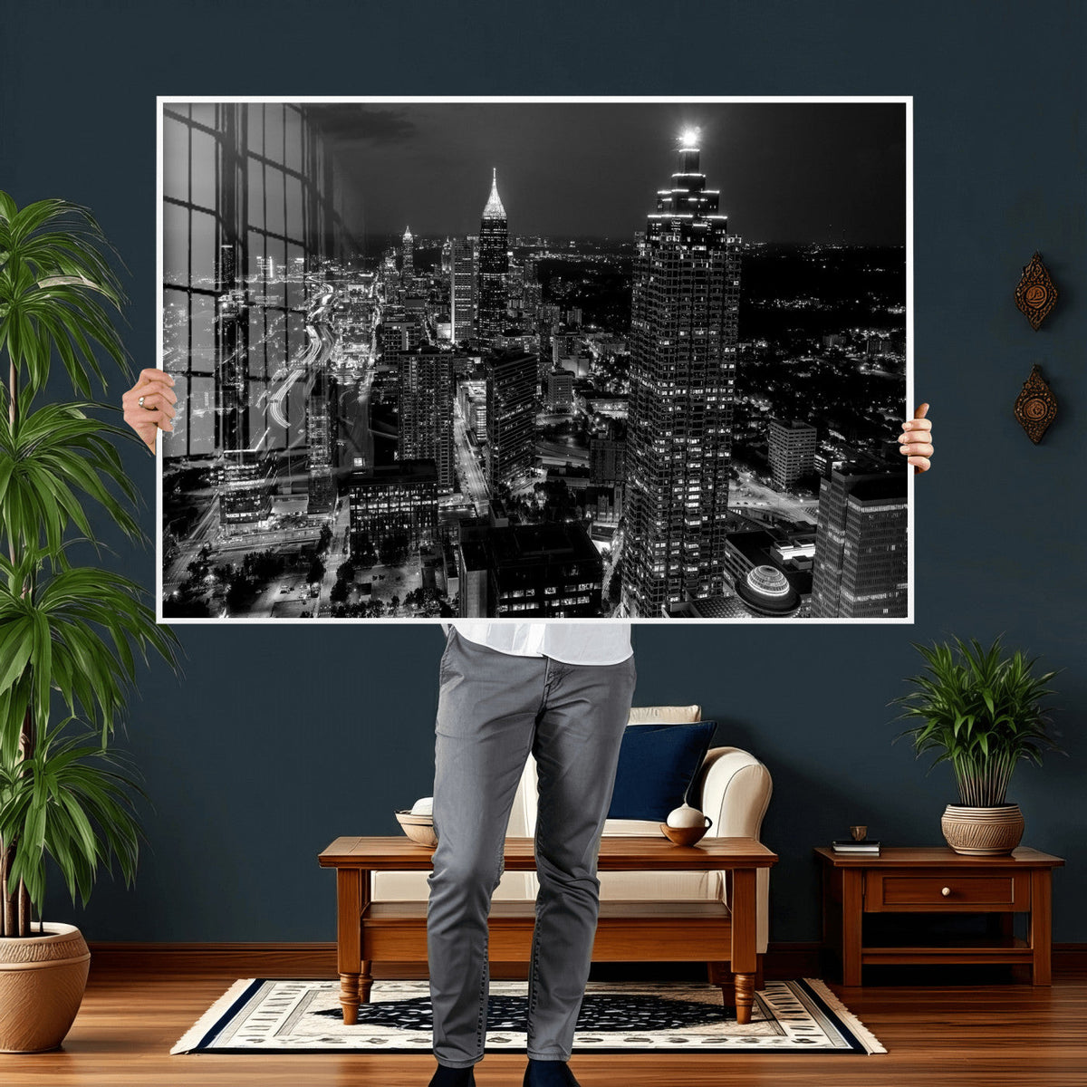 Atlanta Skyline Wall Art Canvas Print, Atlanta Downtown
