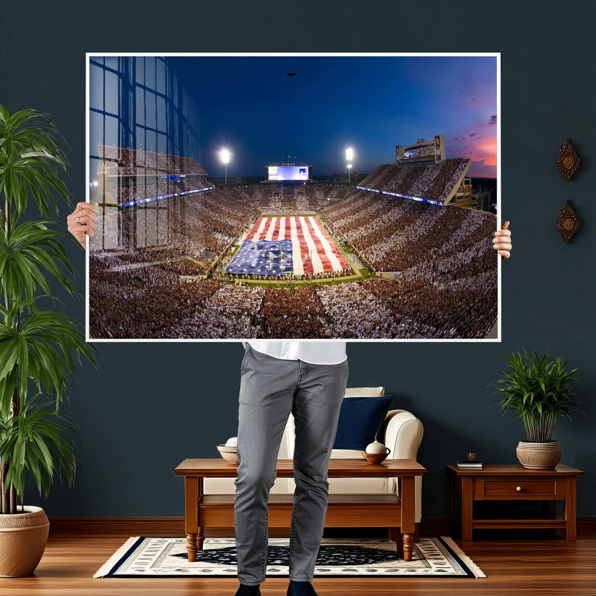 Oklahoma Sooners Memorial Stadium Wall Art Canvas Print,