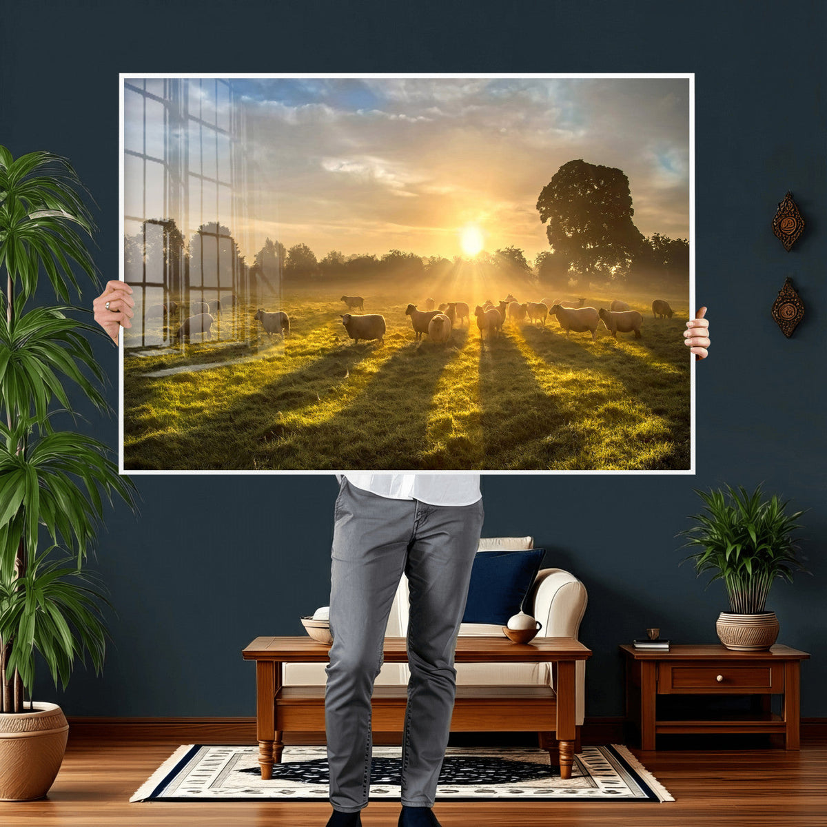 Sheep Wall Art Canvas Print – Rural Farm Animal Artwork
