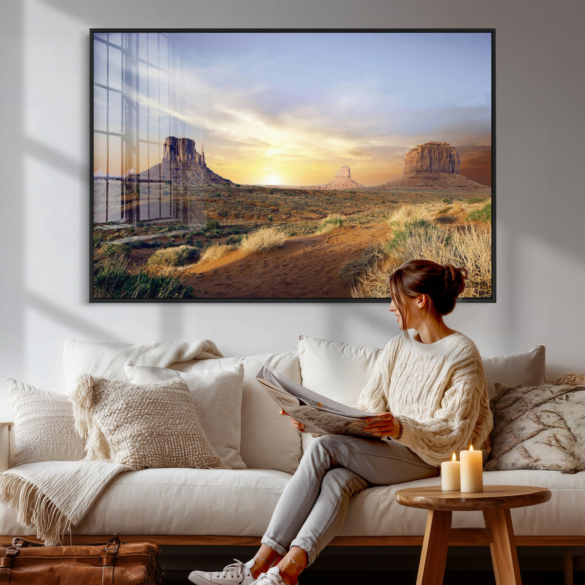 Monument Valley Desert Wall Art Canvas Print, Southwest