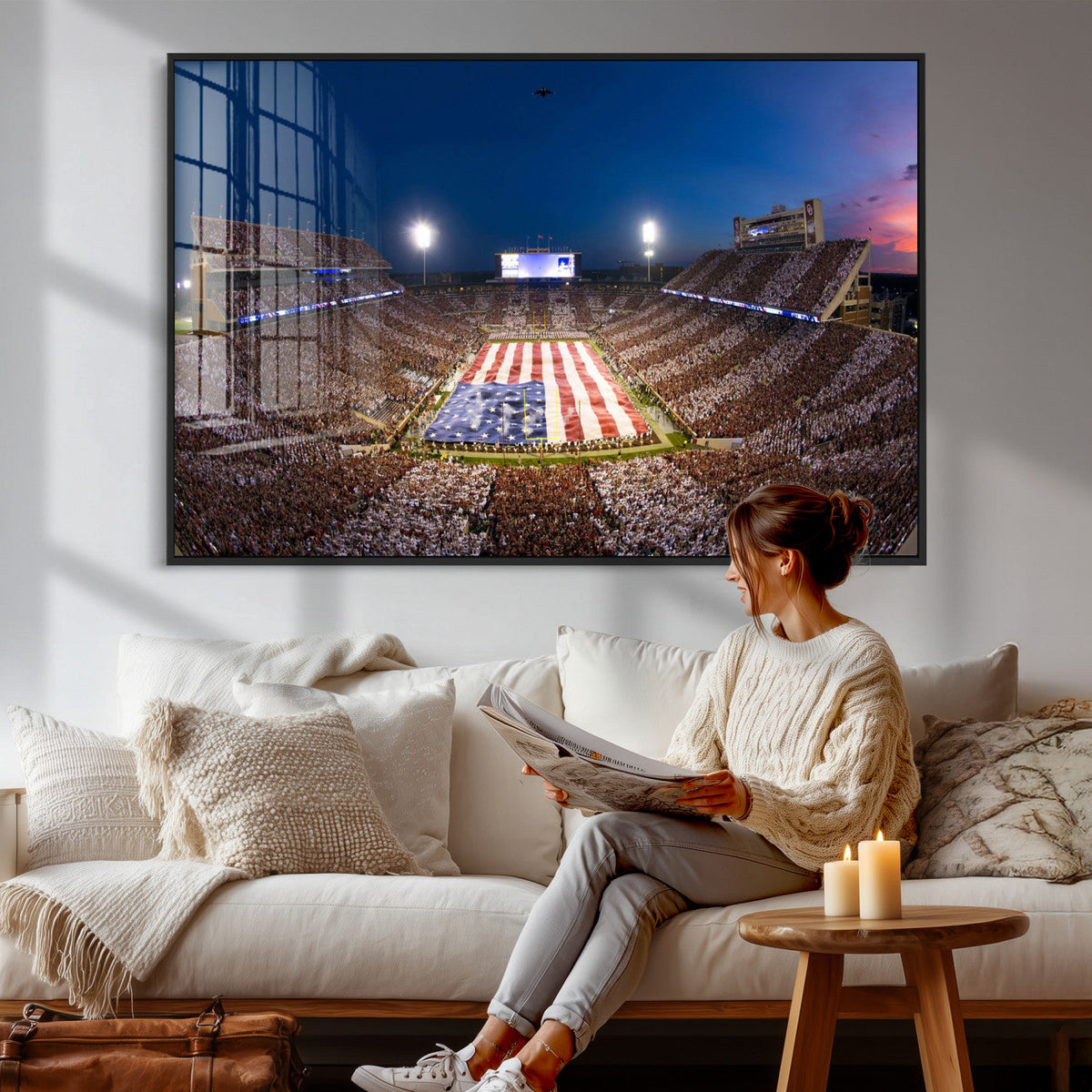 Oklahoma Sooners Memorial Stadium Wall Art Canvas Print,