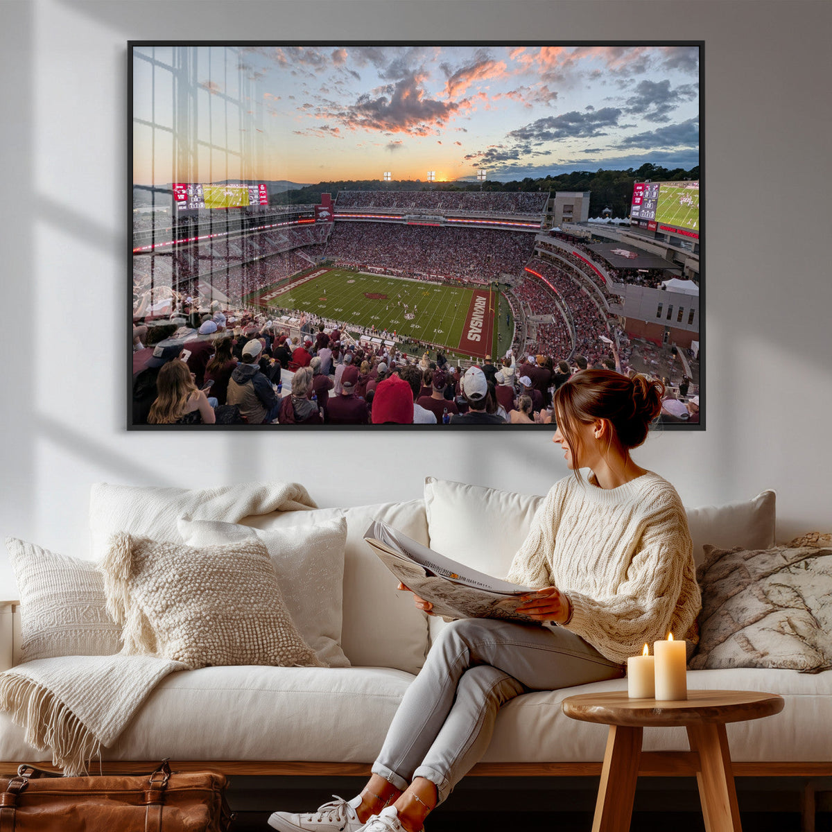Donald W. Reynolds Razorback Stadium Wall Art Canvas Print –