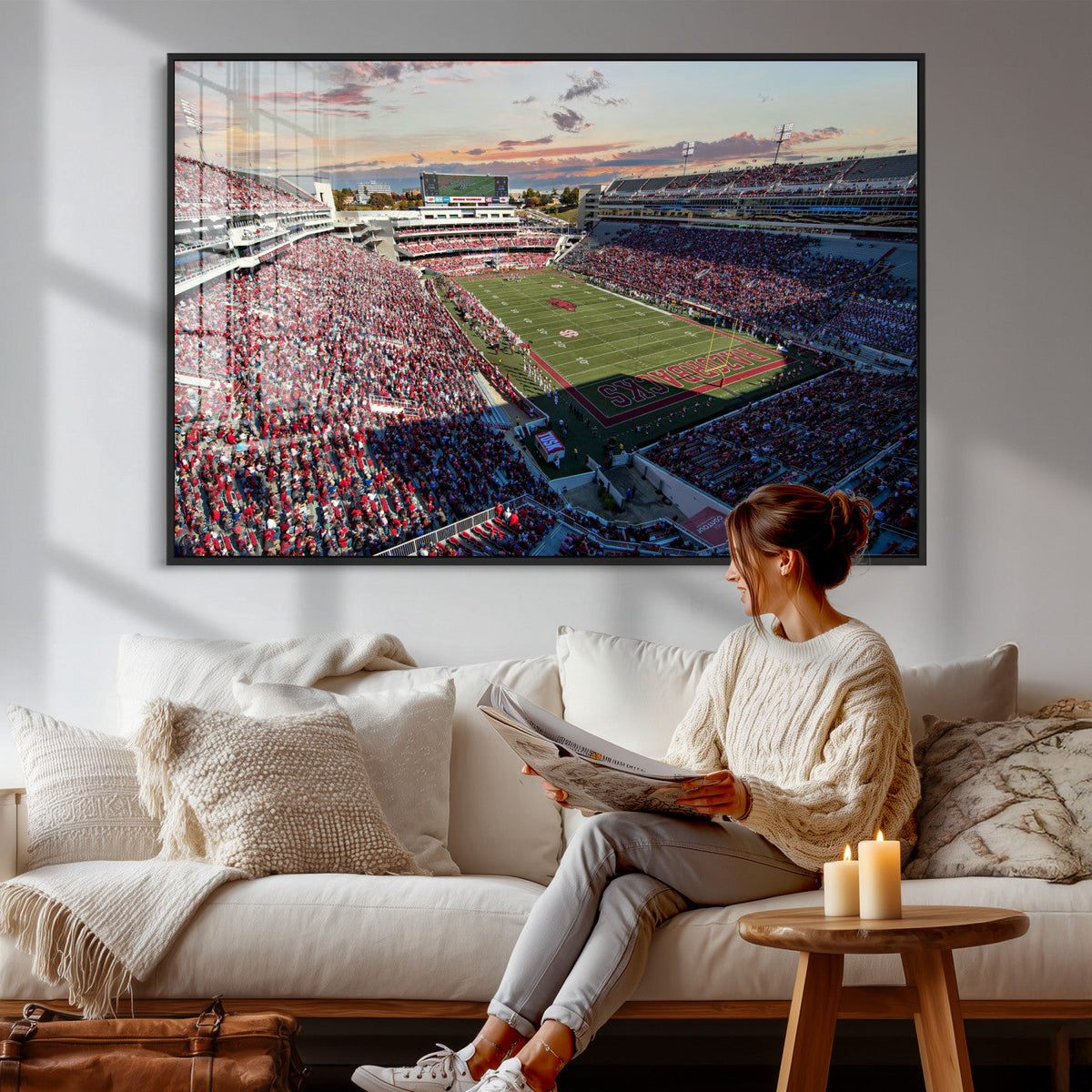 Donald W. Reynolds Razorback Stadium Wall Art Canvas Print –