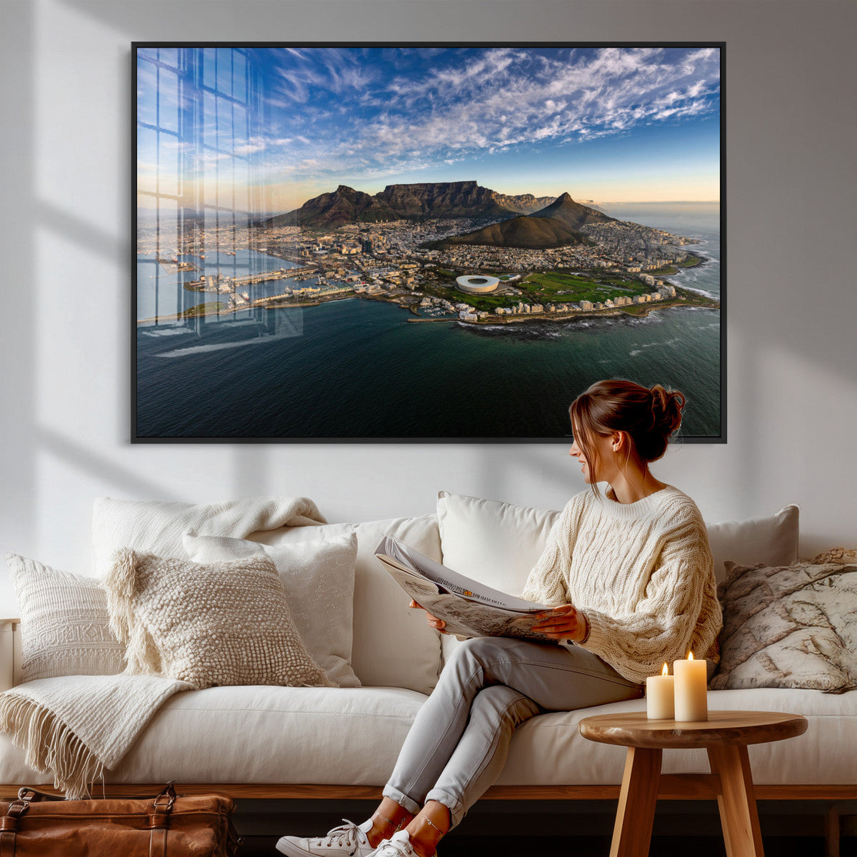 Cape Town Wall Art Canvas Print – Table Mountain Coastal