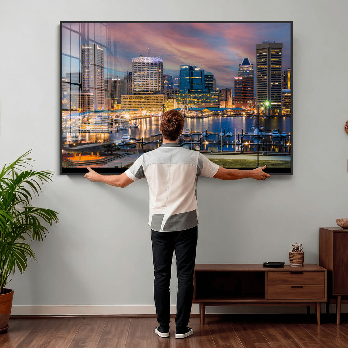 Baltimore Skyline Wall Art Canvas Print, Baltimore Downtown