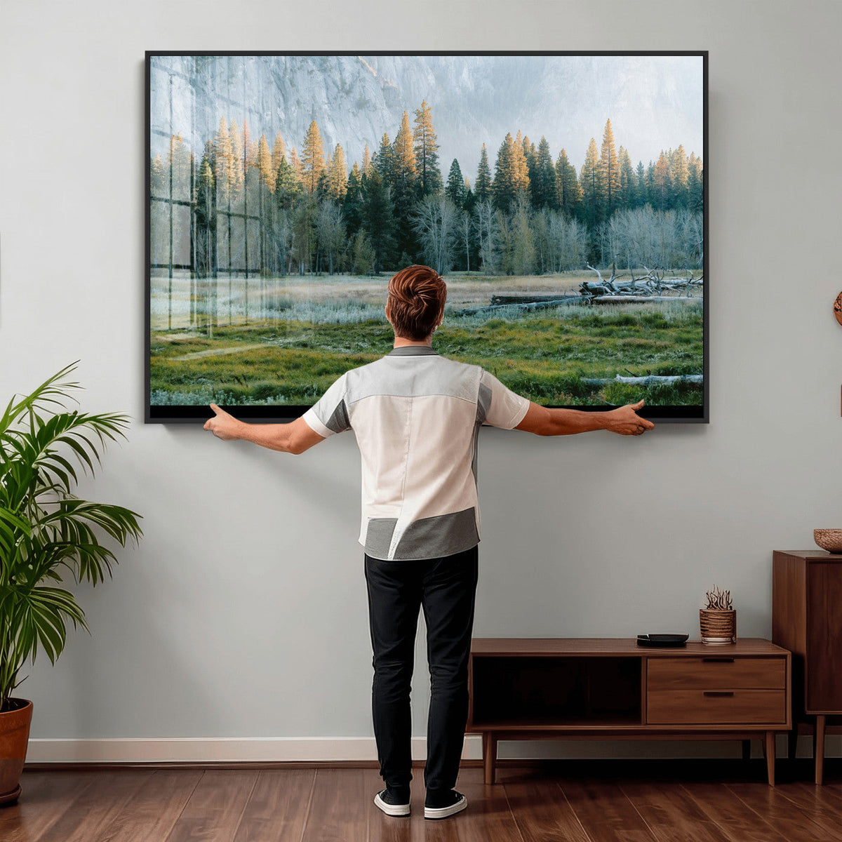 Forest Meadow Wall Art Canvas Print, Pine Tree Landscape