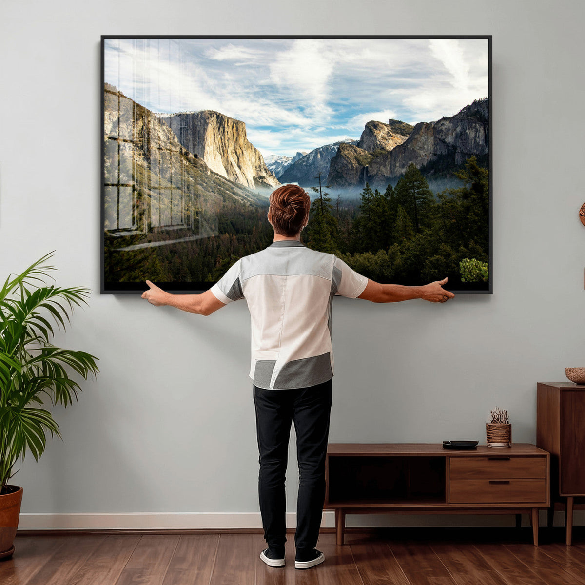 Yosemite Valley Mountain Wall Art Canvas Print, Granite