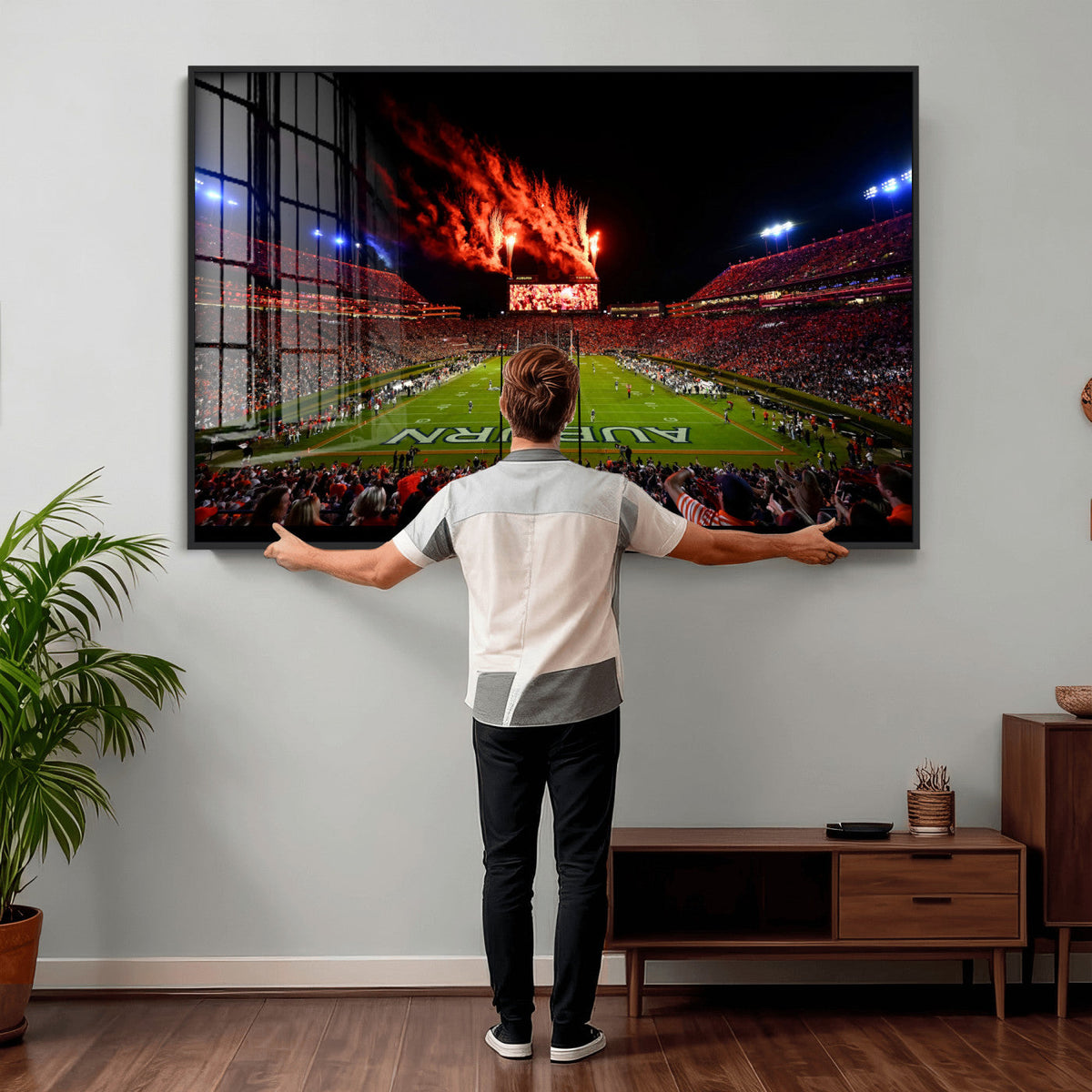 Auburn Stadium Wall Art Canvas Print, College Football Night