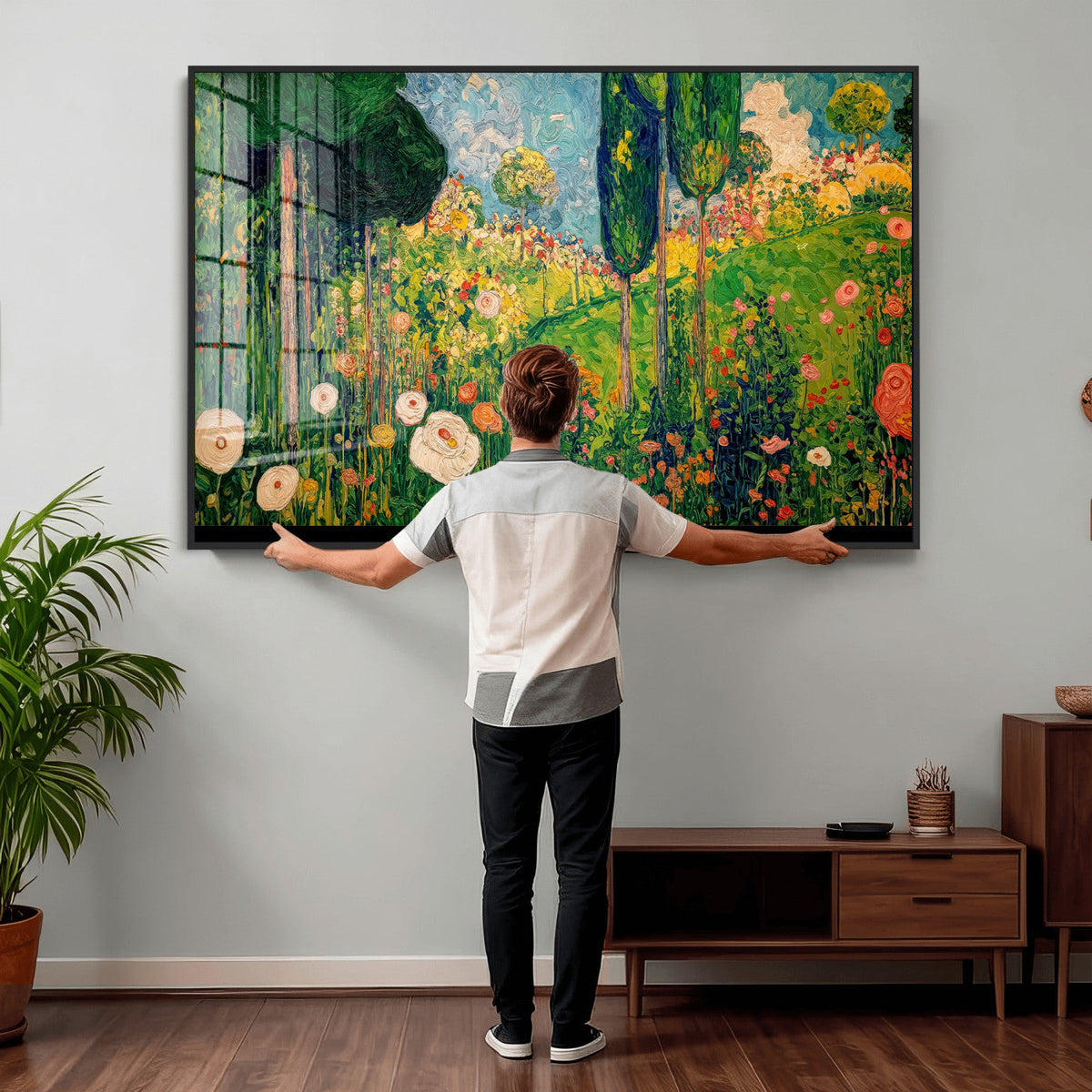 Gustav Klimt Boho Mountain Landscape Large Wall Art,