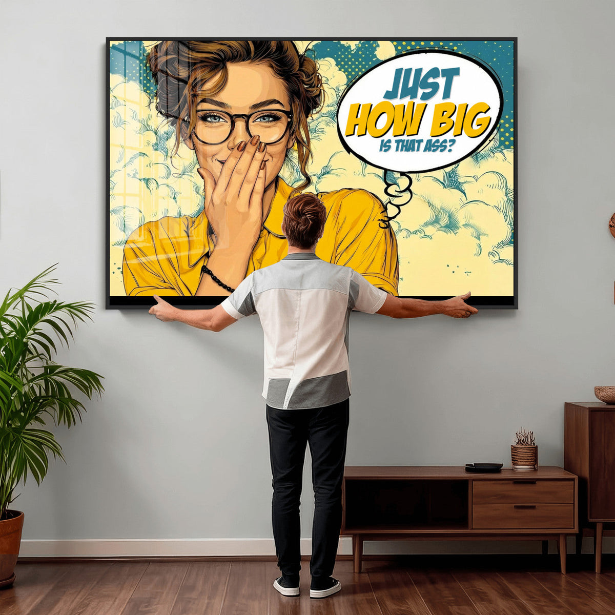 Pop Art Print Bathroom Sign Wall Art Canvas Print — Funny