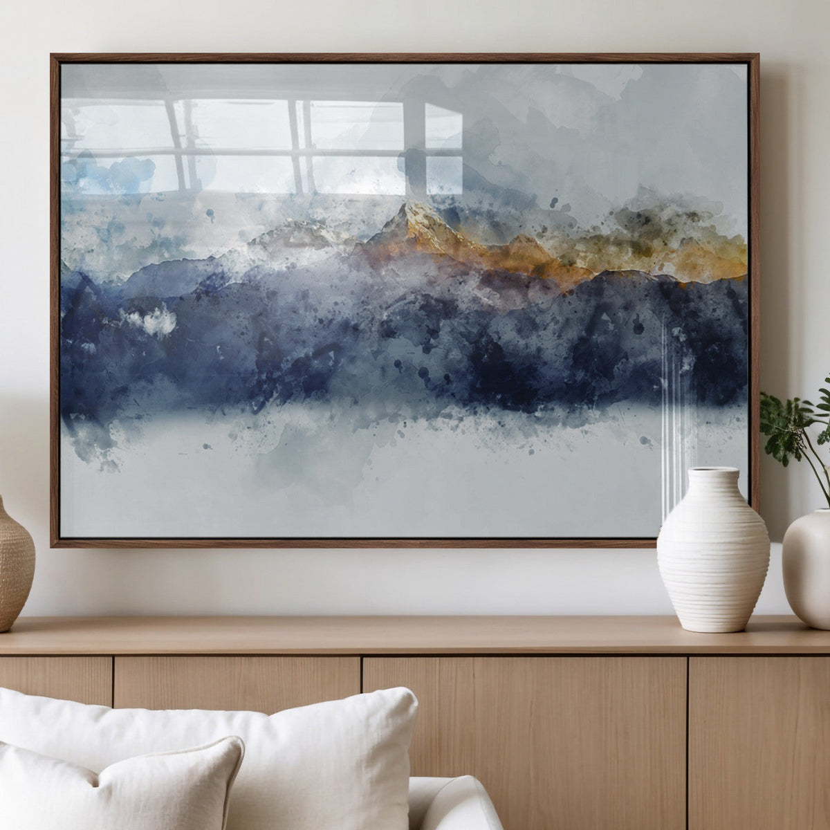 Abstract Mountain Range Art Canvas Print | 3 Panel