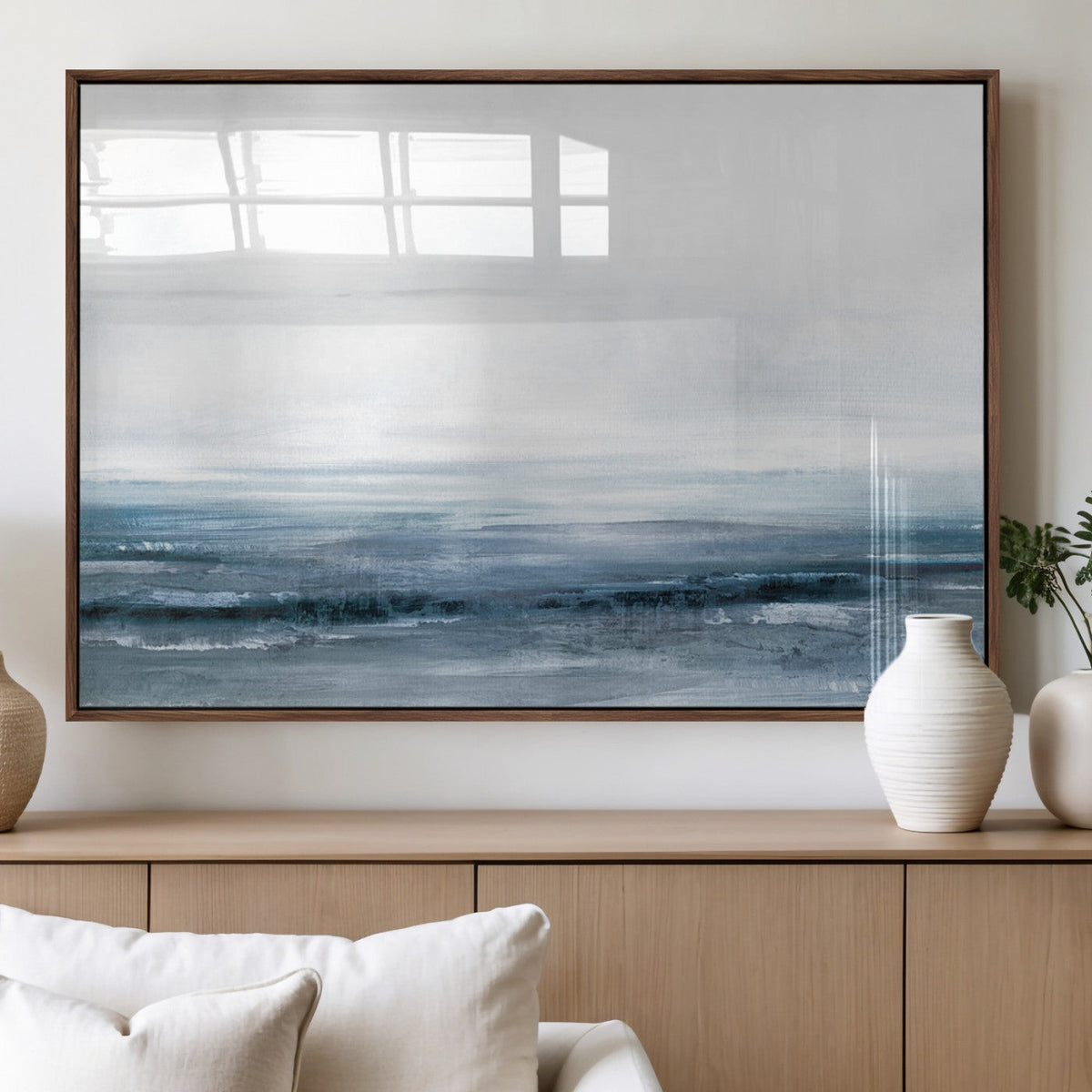 Blue Ocean Abstract Artwork Wall Art Canvas Print