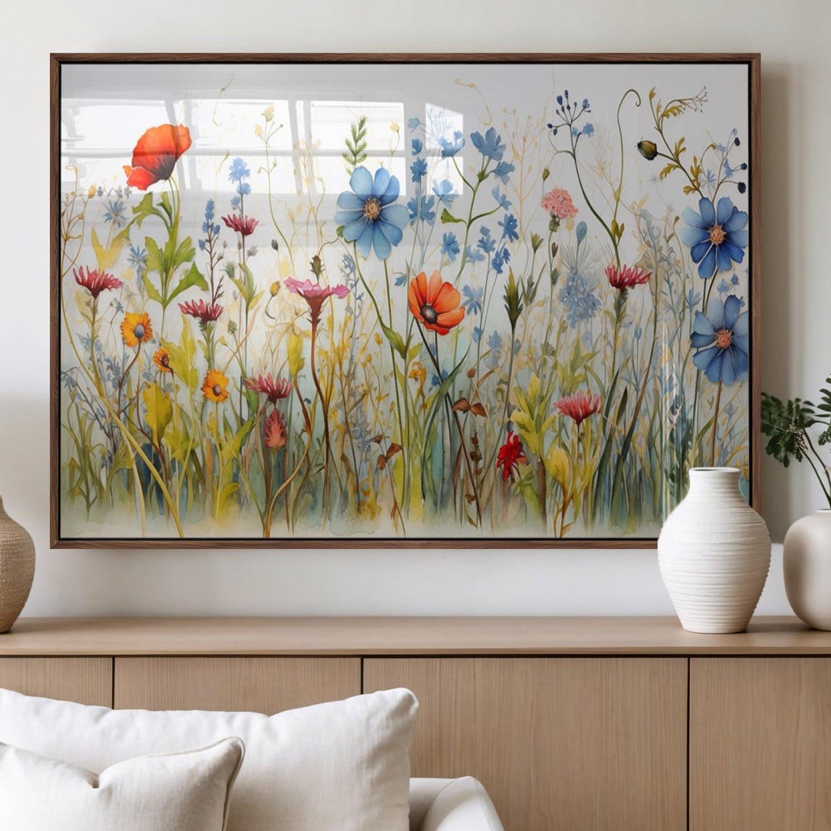 Colorful Wildflower Canvas Wall Art - Vibrant Floral