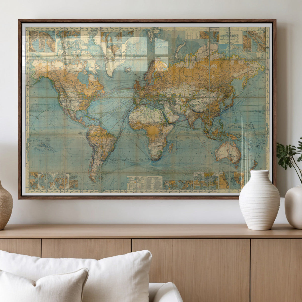 Push Pin World Map Canvas Print – Travel Tracker Wall Art