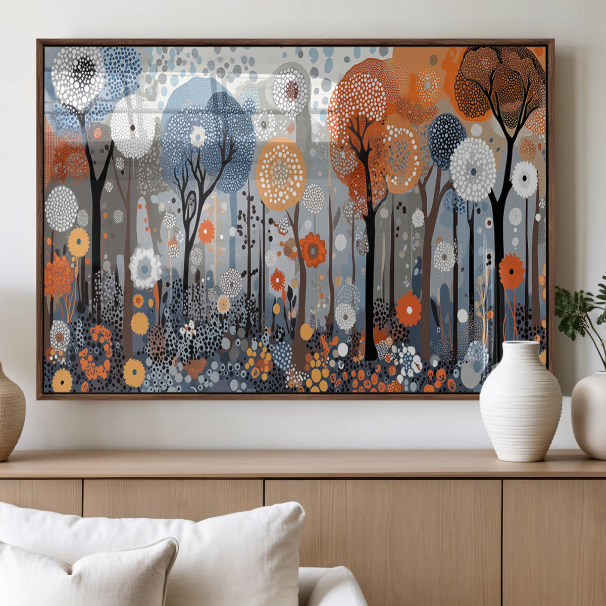 Abstract Winter Landscape Canvas Wall Art Print - Large