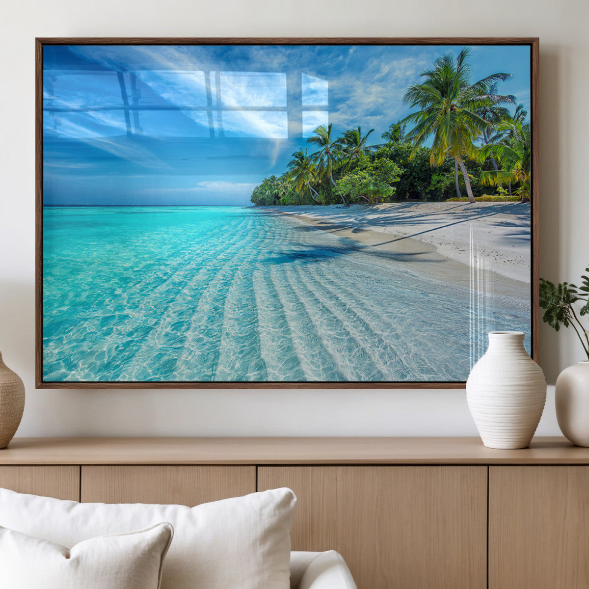 Tropical Beach Wall Art Canvas Print - Serene Ocean