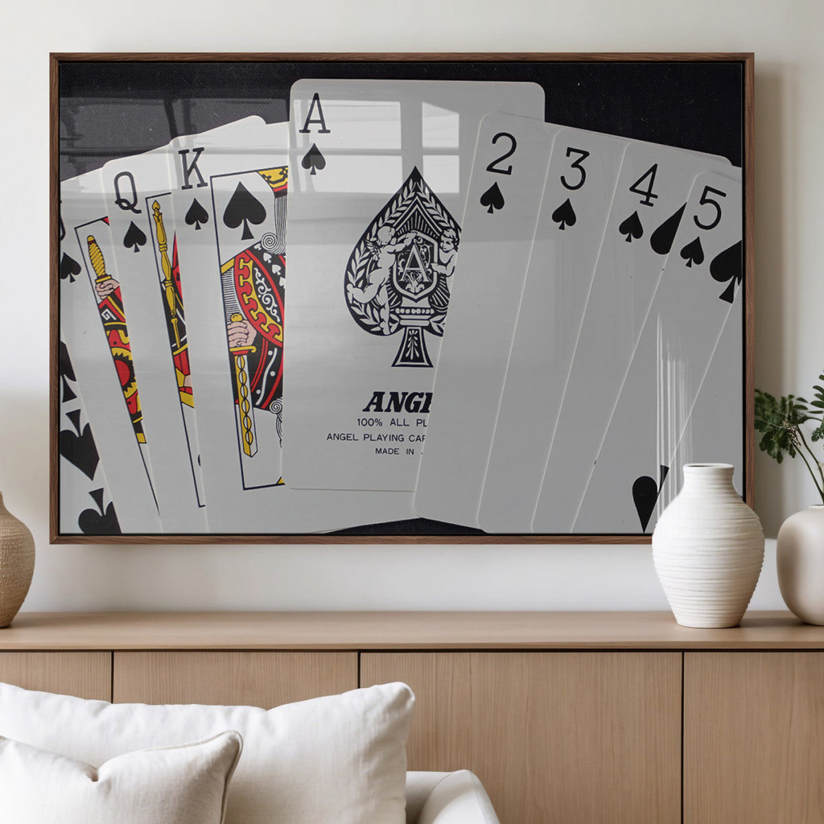 Poker Wall Art - Playing Cards Canvas Wall Art Print - Ace