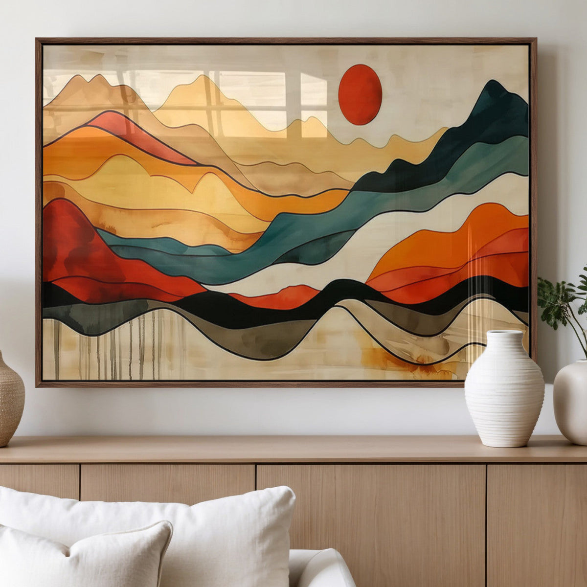 Mid Century Wall Art Print - Abstract Woodland Print -