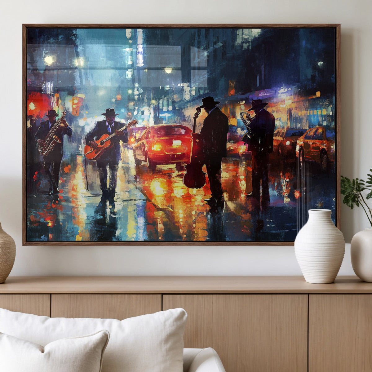 African American Jazz Canvas Wall Art Print – Abstract Music