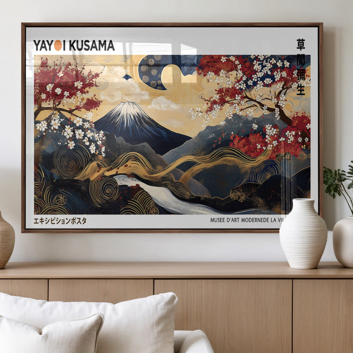 Modern Mount Fuji Wall Art Canvas Print – Framed Abstract