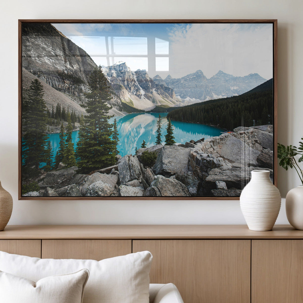Canadian Rockies Wall Art Canvas Print – Framed Mountain