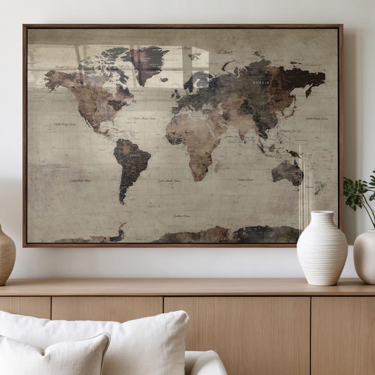 World Map Canvas Print – Detailed Map of the World Adventure