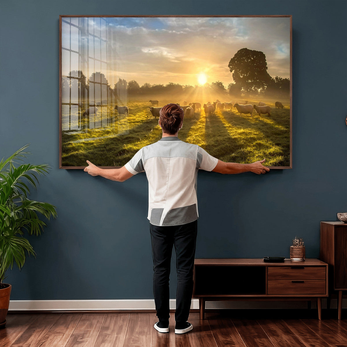Sheep Wall Art Canvas Print – Rural Farm Animal Artwork