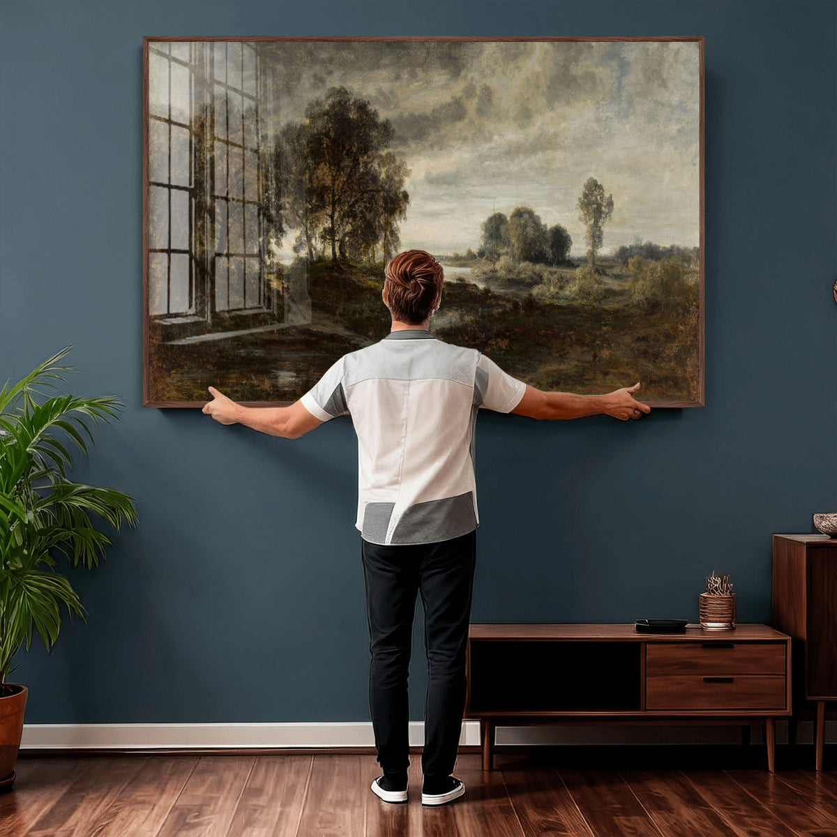 Adolf Dressler Landscape of the Oder River Wall Art Canvas