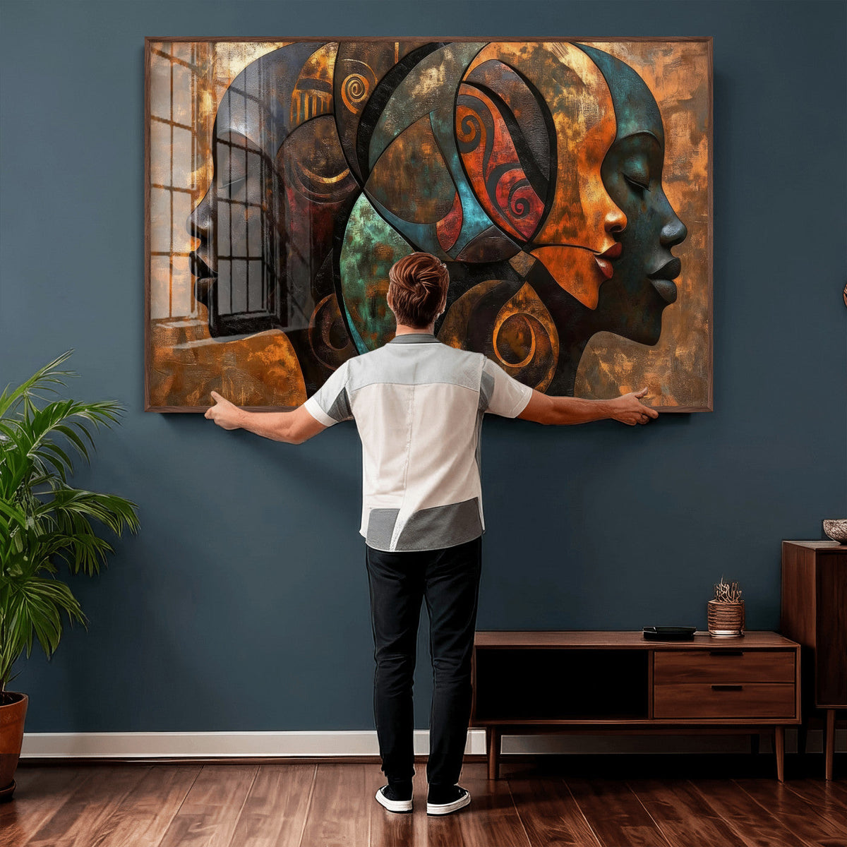 Abstract Afro American Women Wall Art Canvas Print
