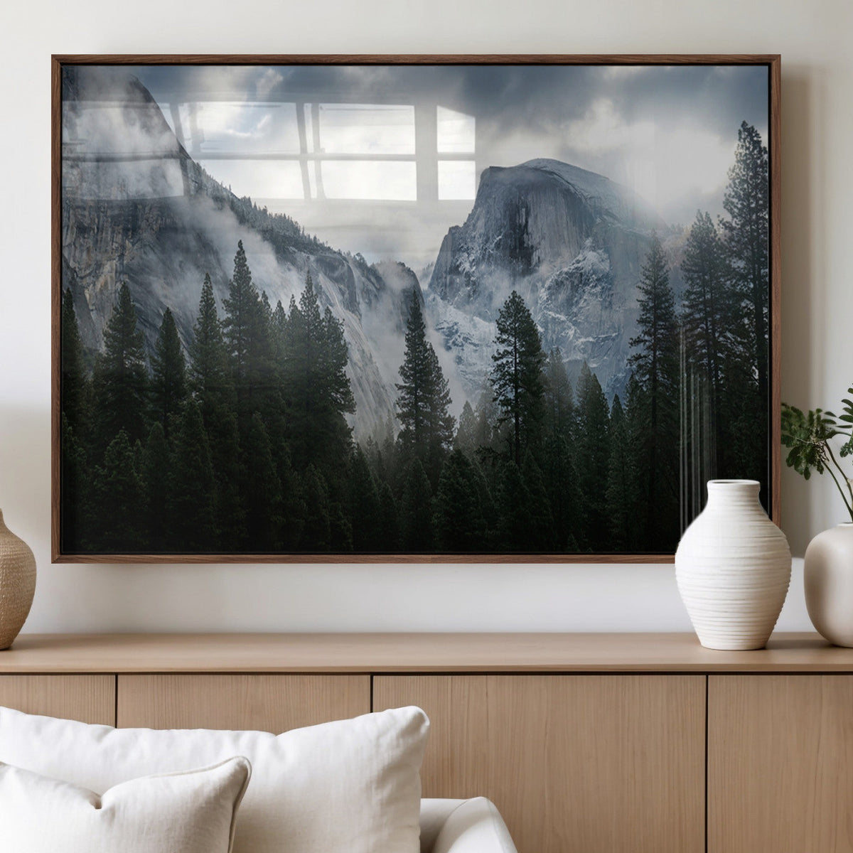 Yosemite National Park El Capitan Foggy Mountain Wall Art |