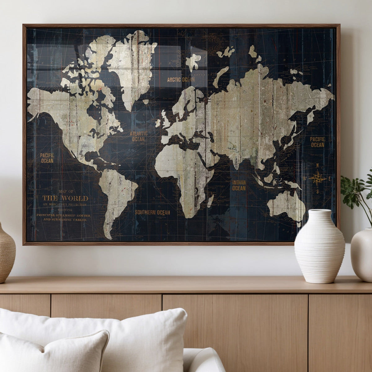 World Map Canvas Print – Detailed Map of the World Wall Art