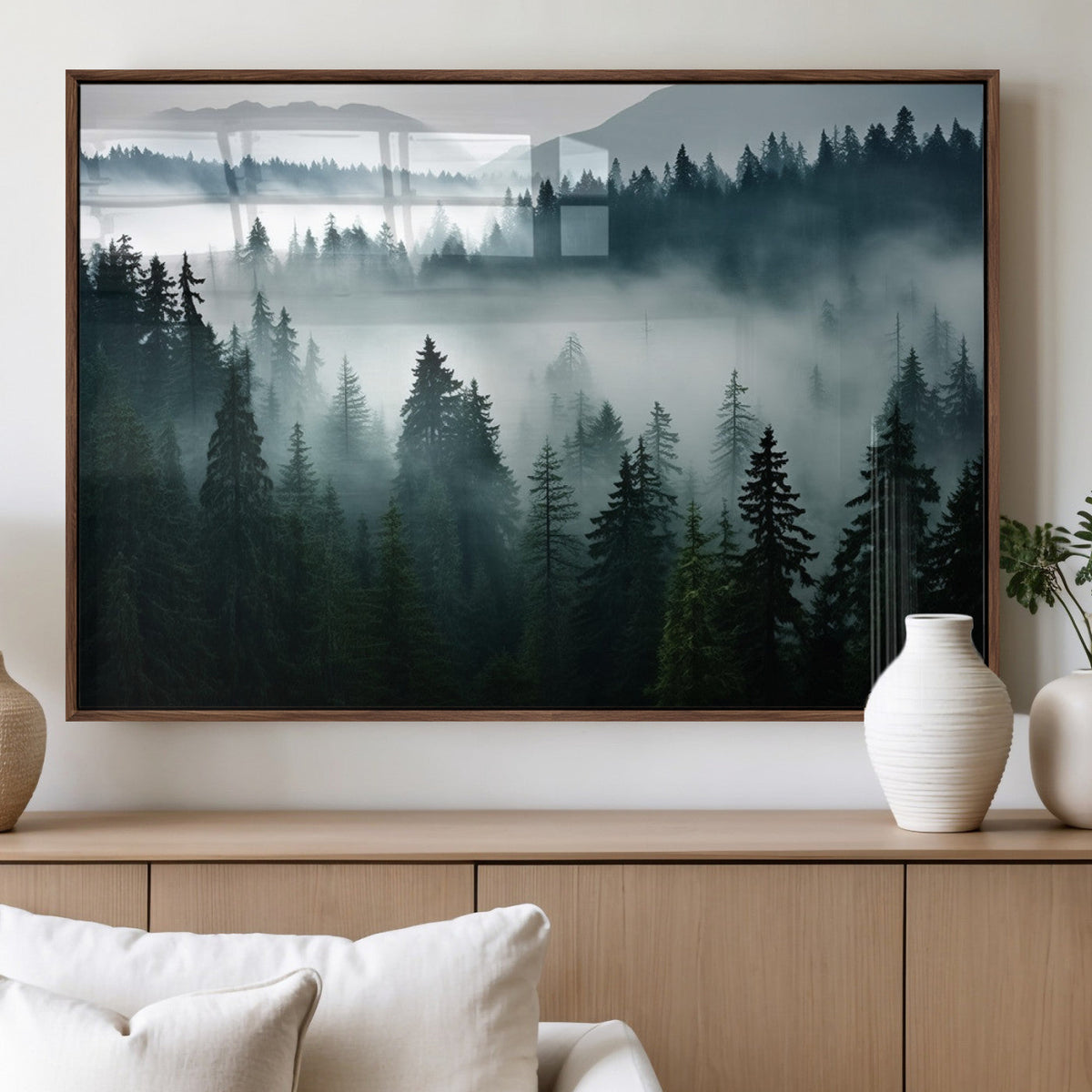 Captivating Misty Forest Wall Art Canvas, Premium Canvas