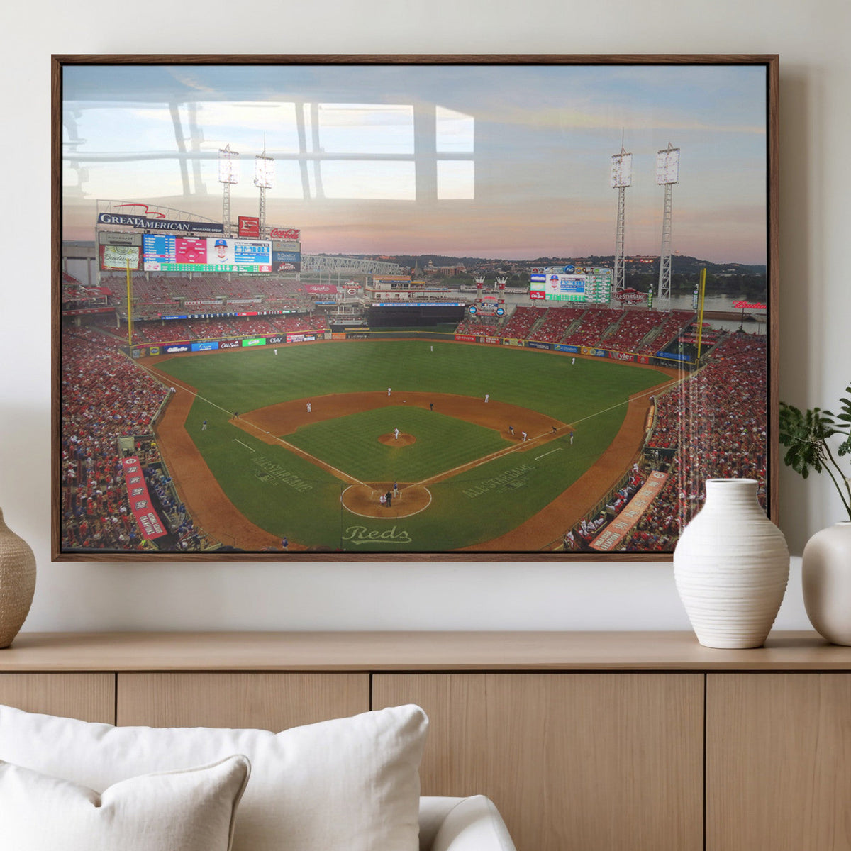 Cincinnati Reds Baseball Print Canvas- Cincinnati
