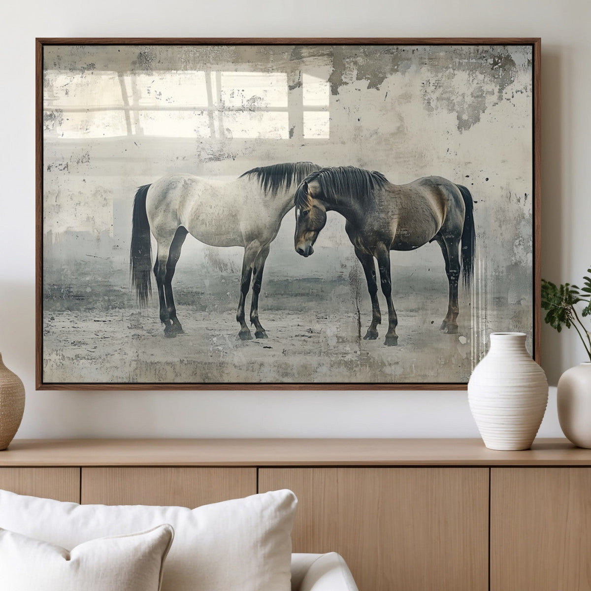 Chines Style Majestic Horses Wall Art | Ready to Hang and