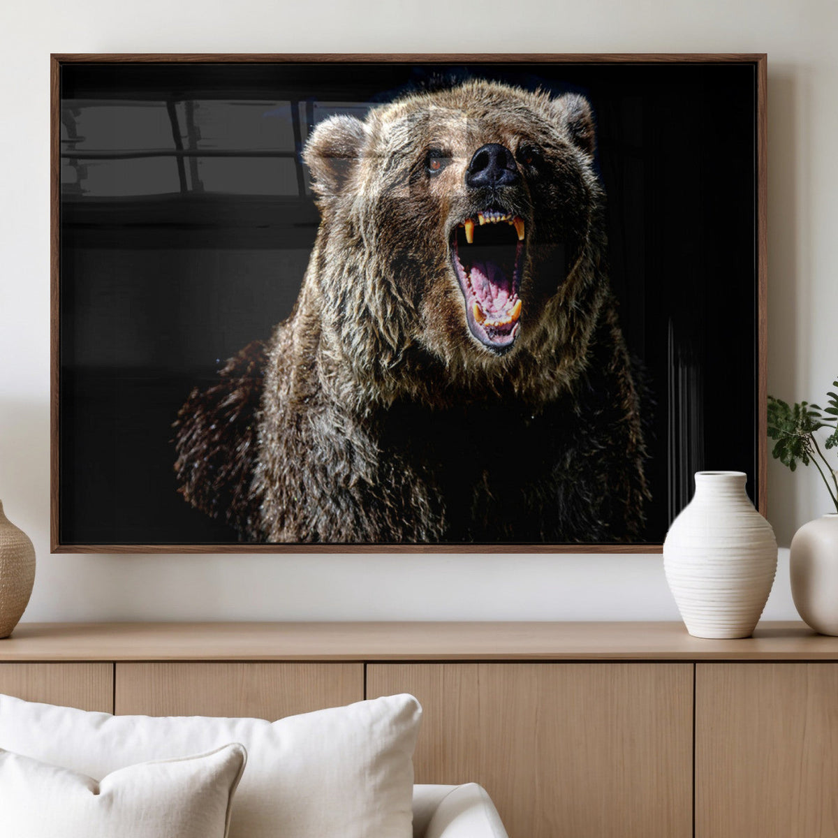 Grizzly Bear Canvas Print | Wildlife Wall Art for Cabin