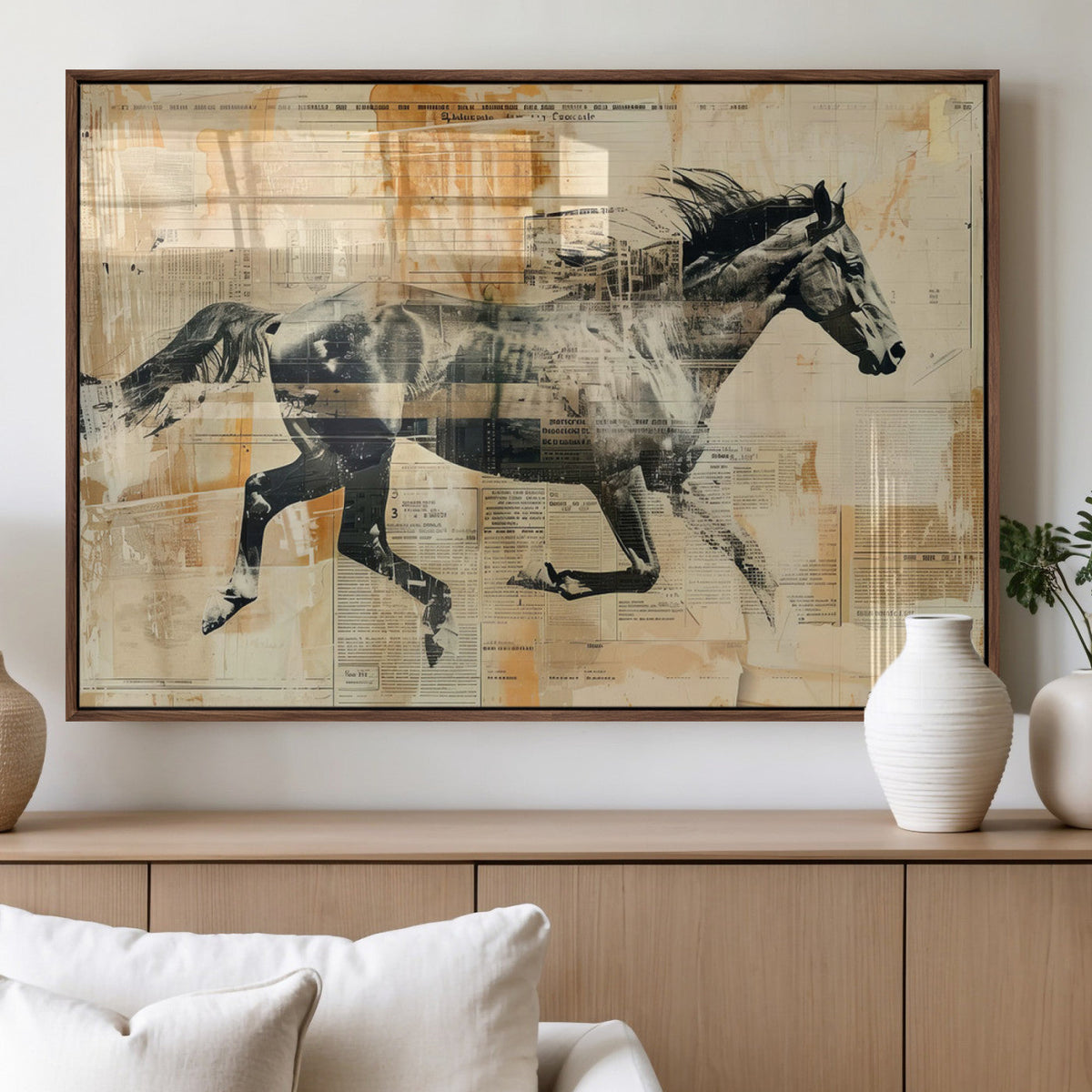 Chines Style Running Horse Western Wall Art | Farmhouse Wall