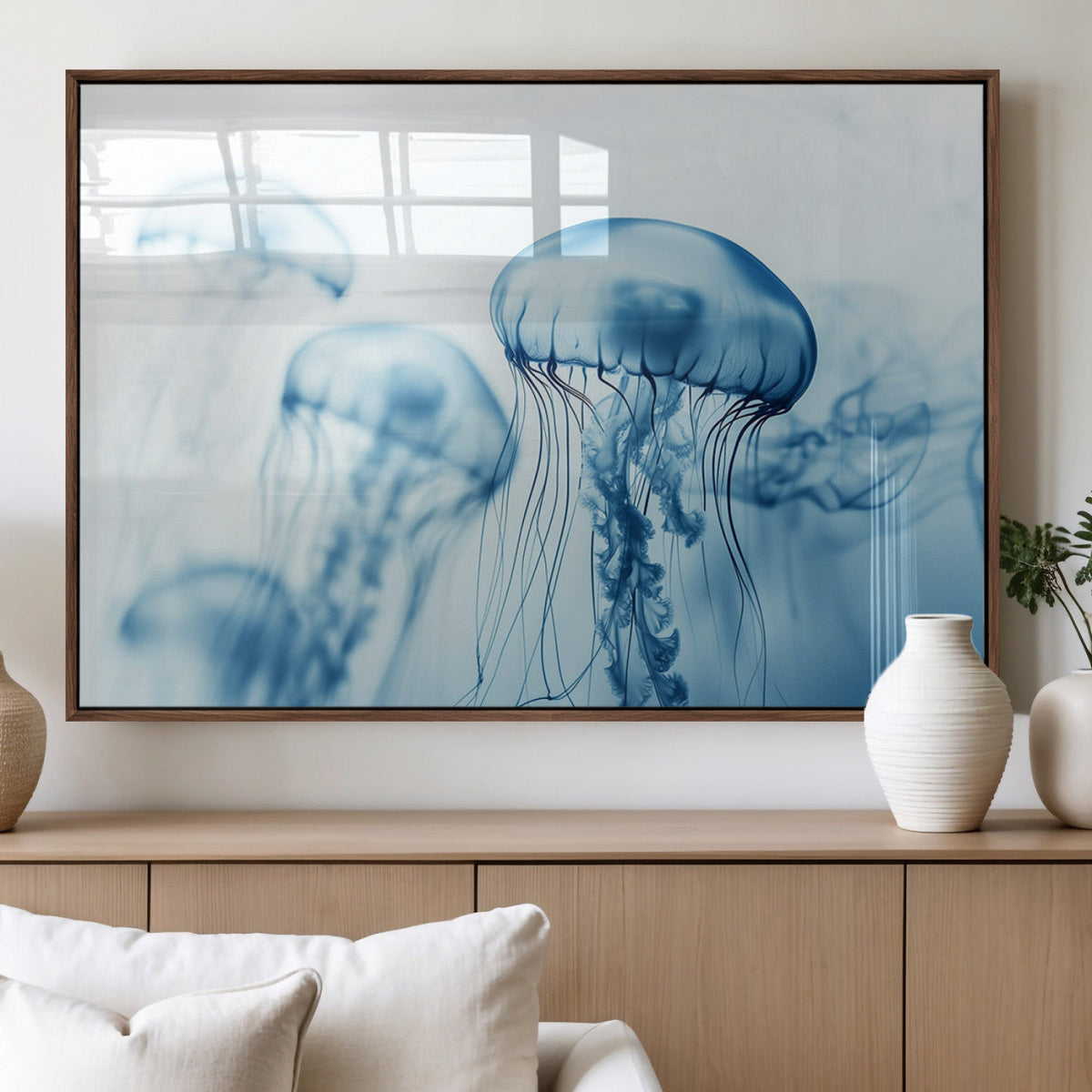 Blue Jellyfish Wall Art Canvas Print